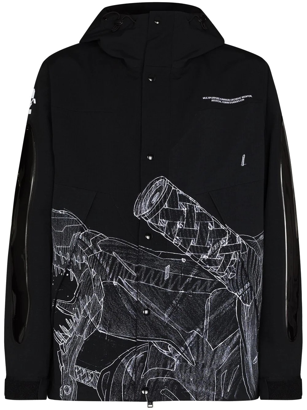 x Evangelion graphic-print hooded jacket - 1