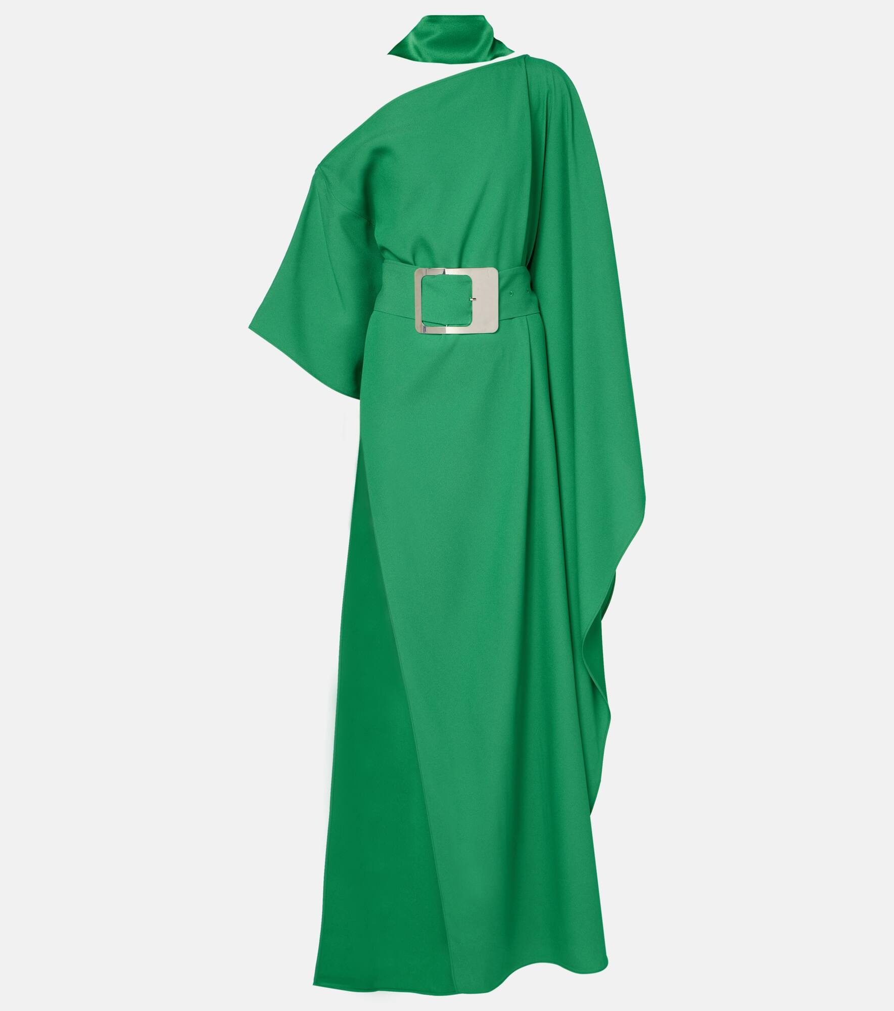 Taylor belted one-shoulder crêpe cady kaftan - 1