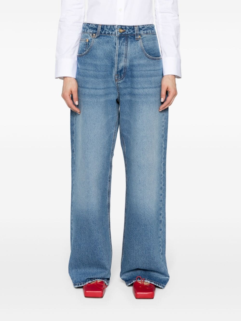 NÃ®mes mid-rise wide jeans - 3