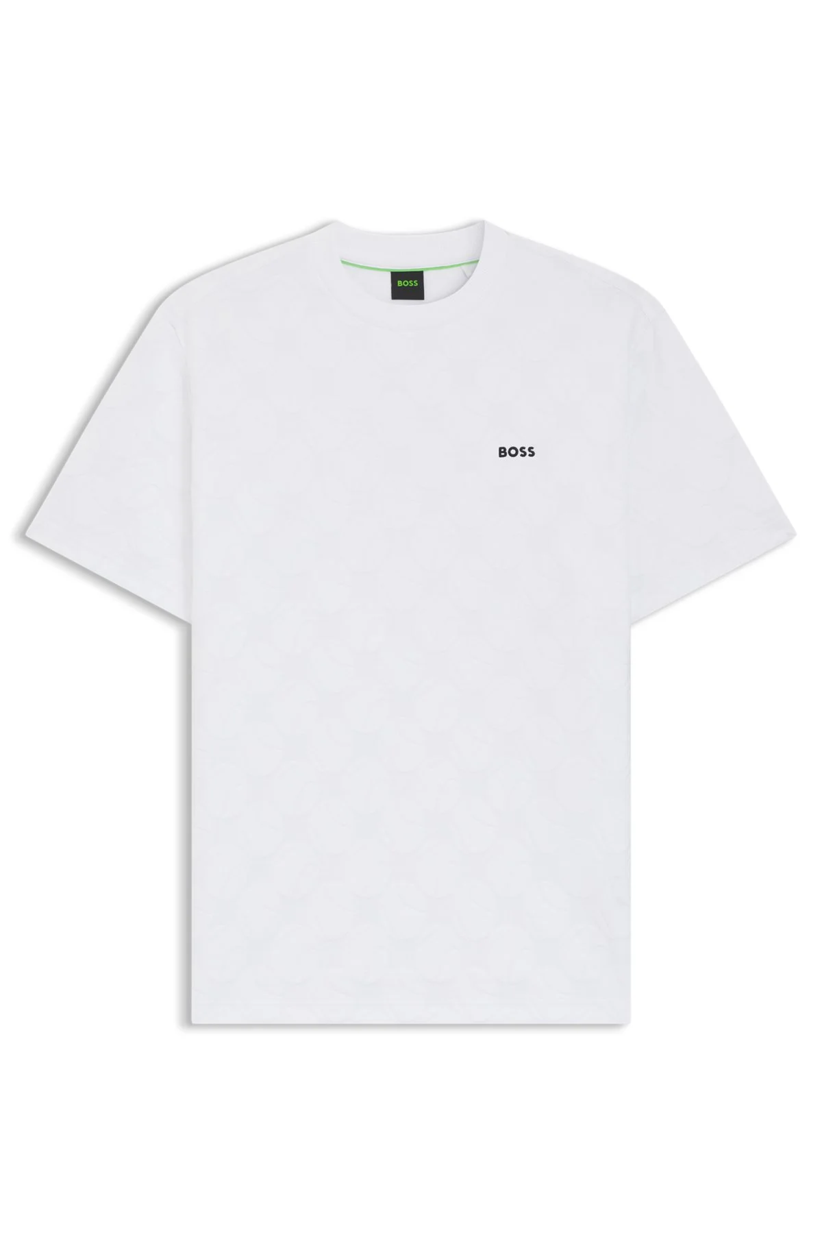 COTTON-BLEND T-SHIRT WITH TENNIS-BALL JACQUARD - 1
