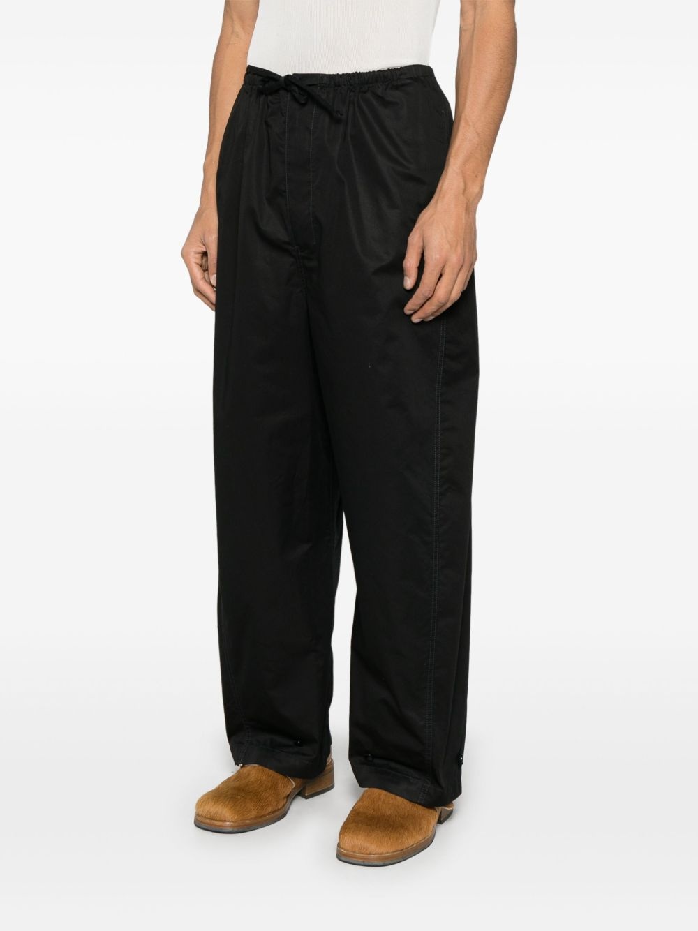 drawstring straight trousers - 3