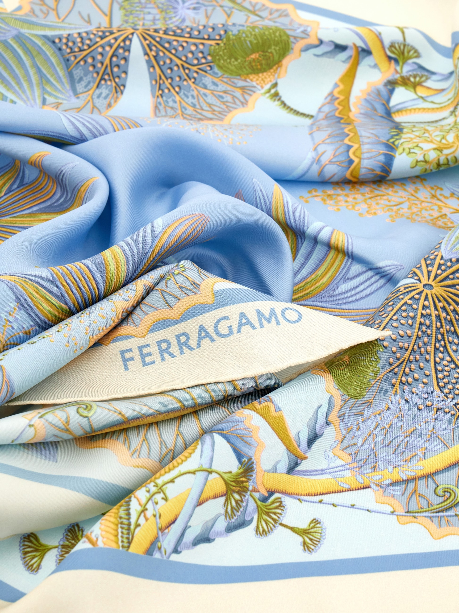 Water lilies print silk scarf - 2