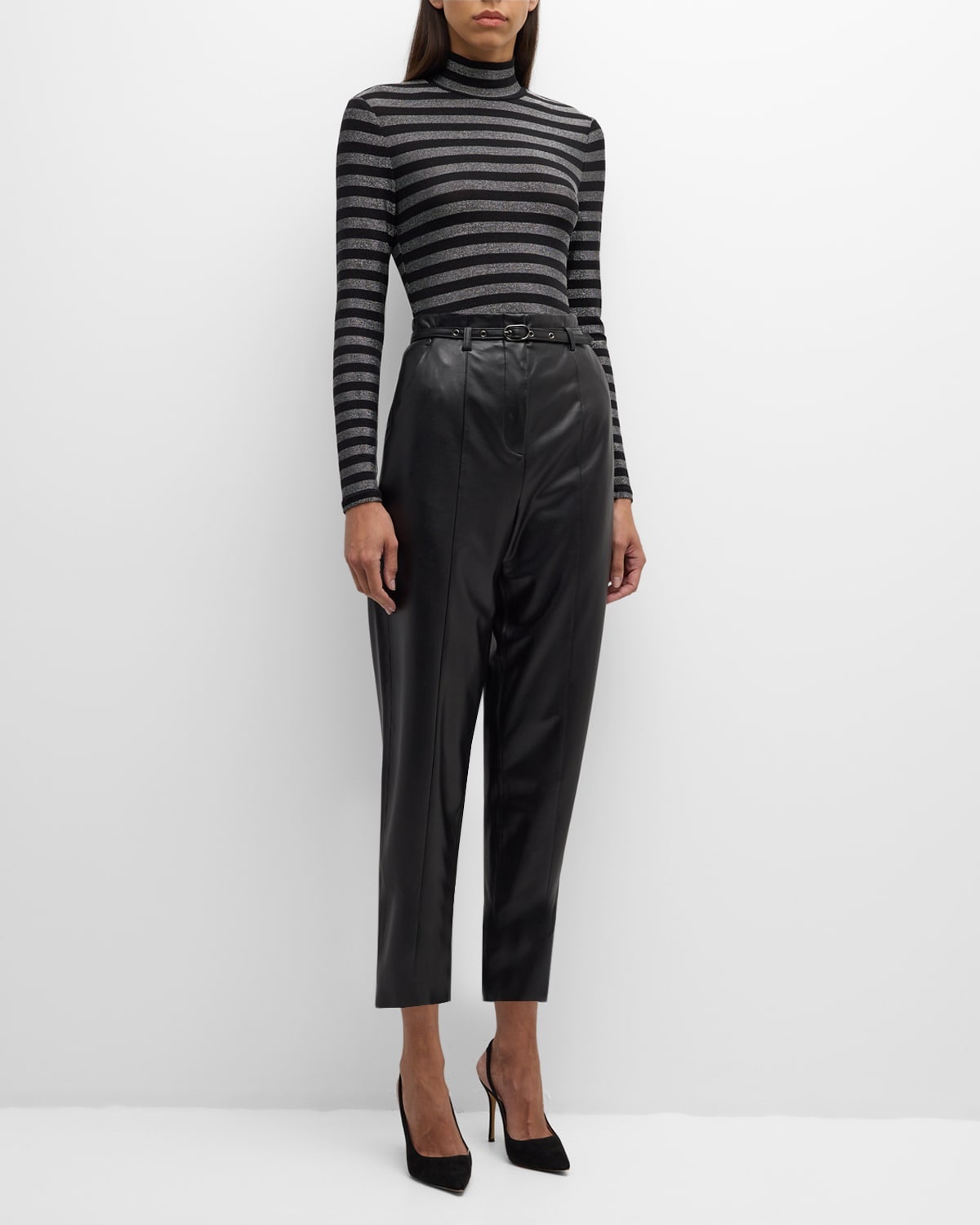 Analise Vegan Leather Cropped Pants - 3