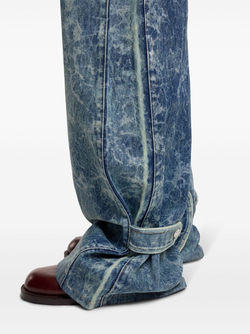 washed wide-leg jeans - 5