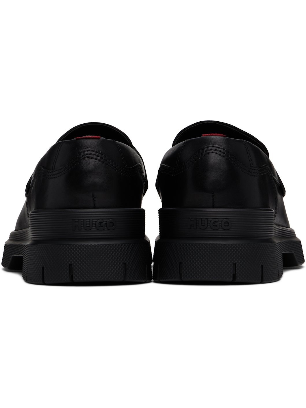 Black Double Stitching Loafers - 2