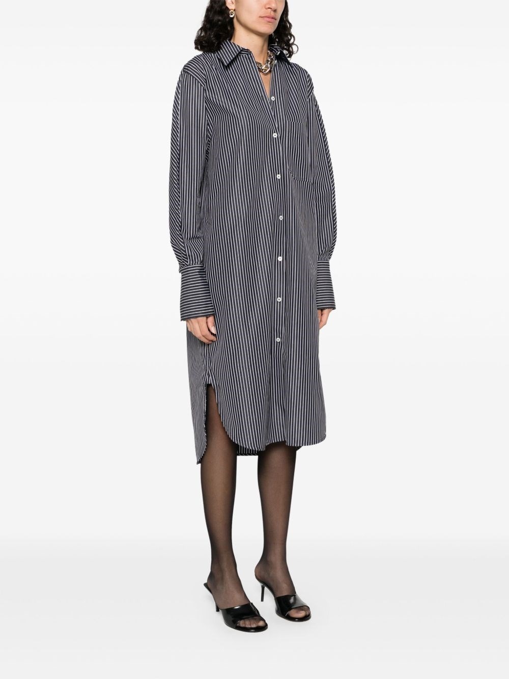 Striped cotton shirtdress - 4