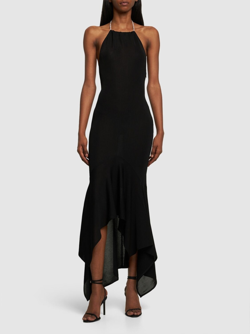 Viscose jersey long halter dress - 2
