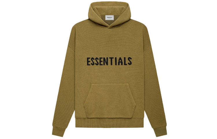 Fear of God Essentials FW21 Knit Pullover Logo Hoodie 'Amber' FOG-FW21-015 - 2