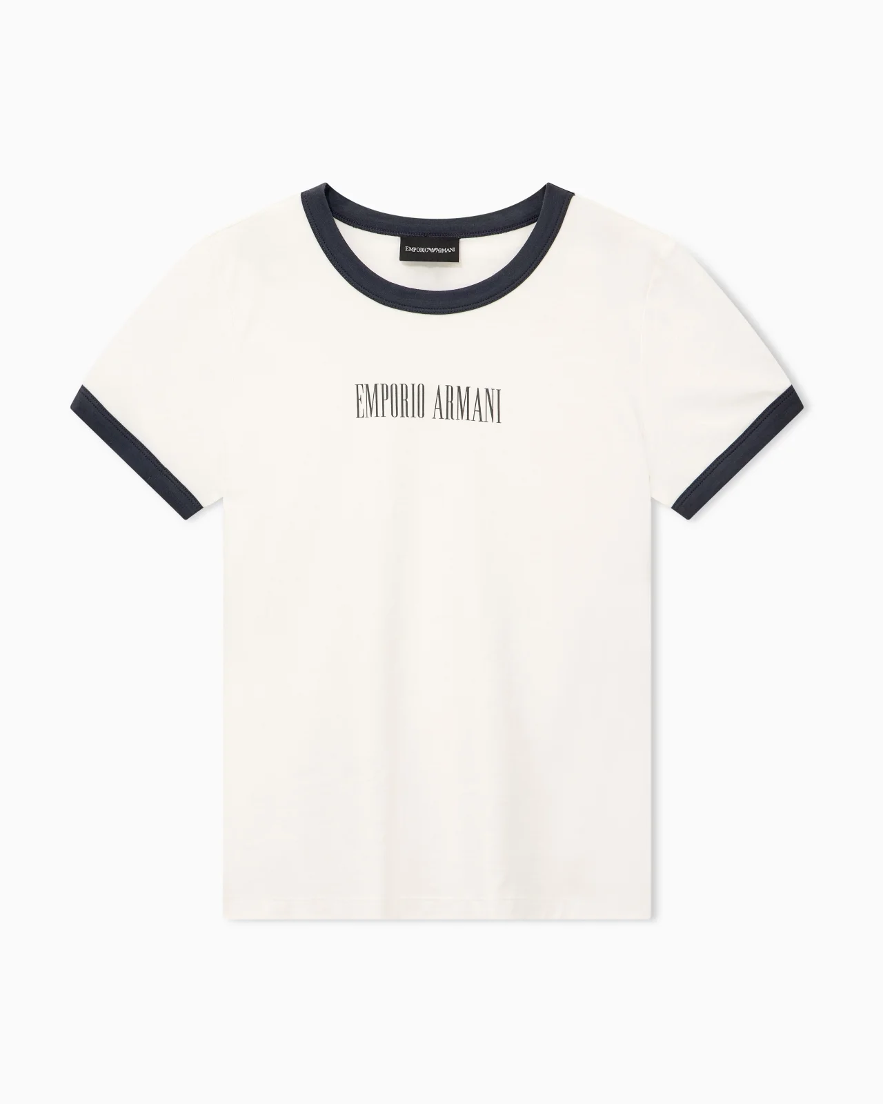 COTTON JERSEY T-SHIRT WITH FRONT LOGO AND CONTRASTING TRIM - 1