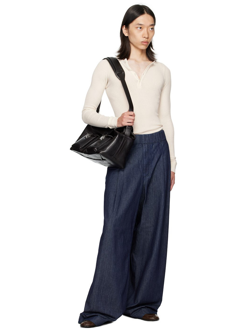 Dries Van Noten Navy Drawstring Jeans outlook