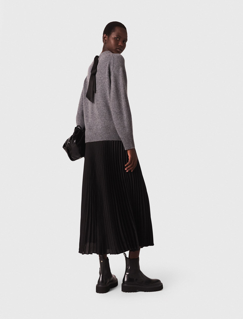 Dual-material maxi dress 4