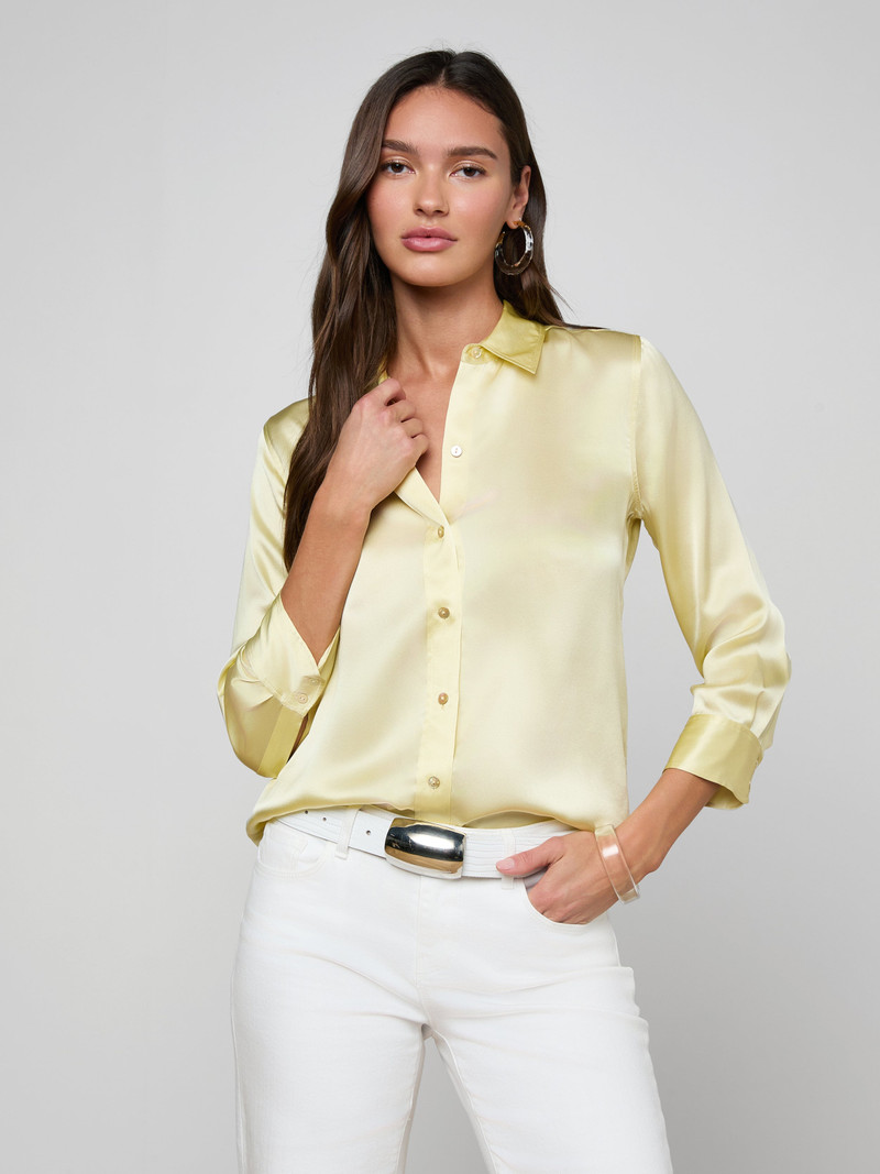 L'AGENCE Dani Silk Blouse outlook