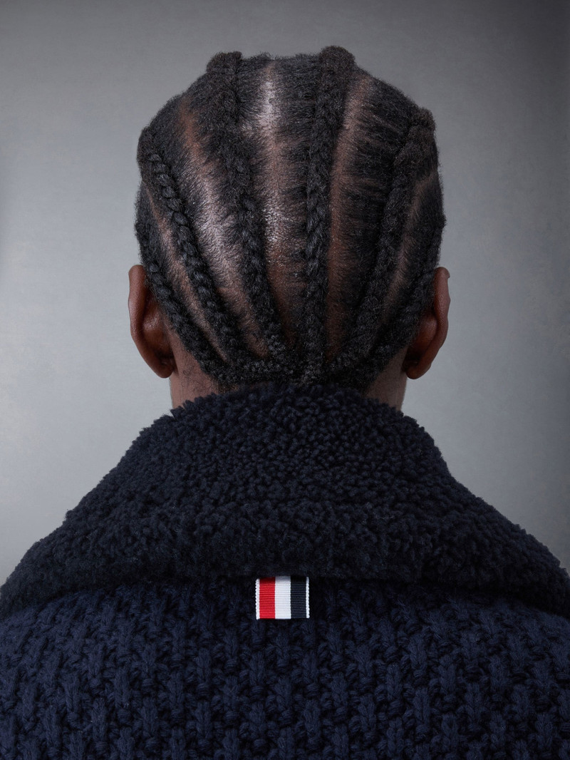 Textured Wool and Shearling 4-Bar Combo Vest 5