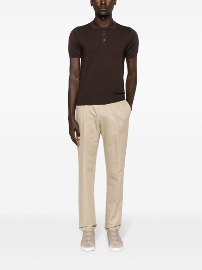 Canali fine-knit cotton polo shirt outlook