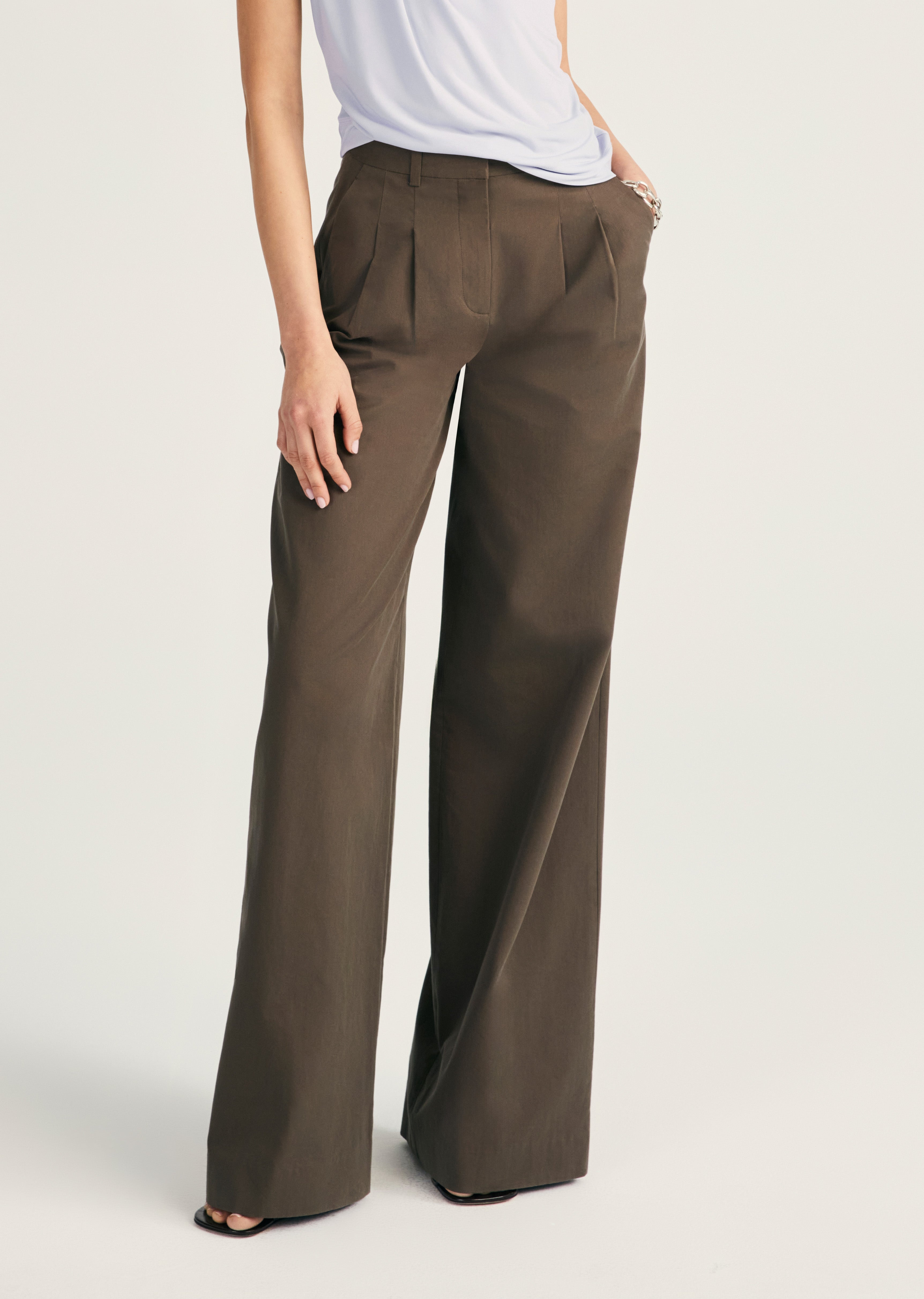 JULIANA WIDE LEG PLEAT FRONT TROUSER - 2