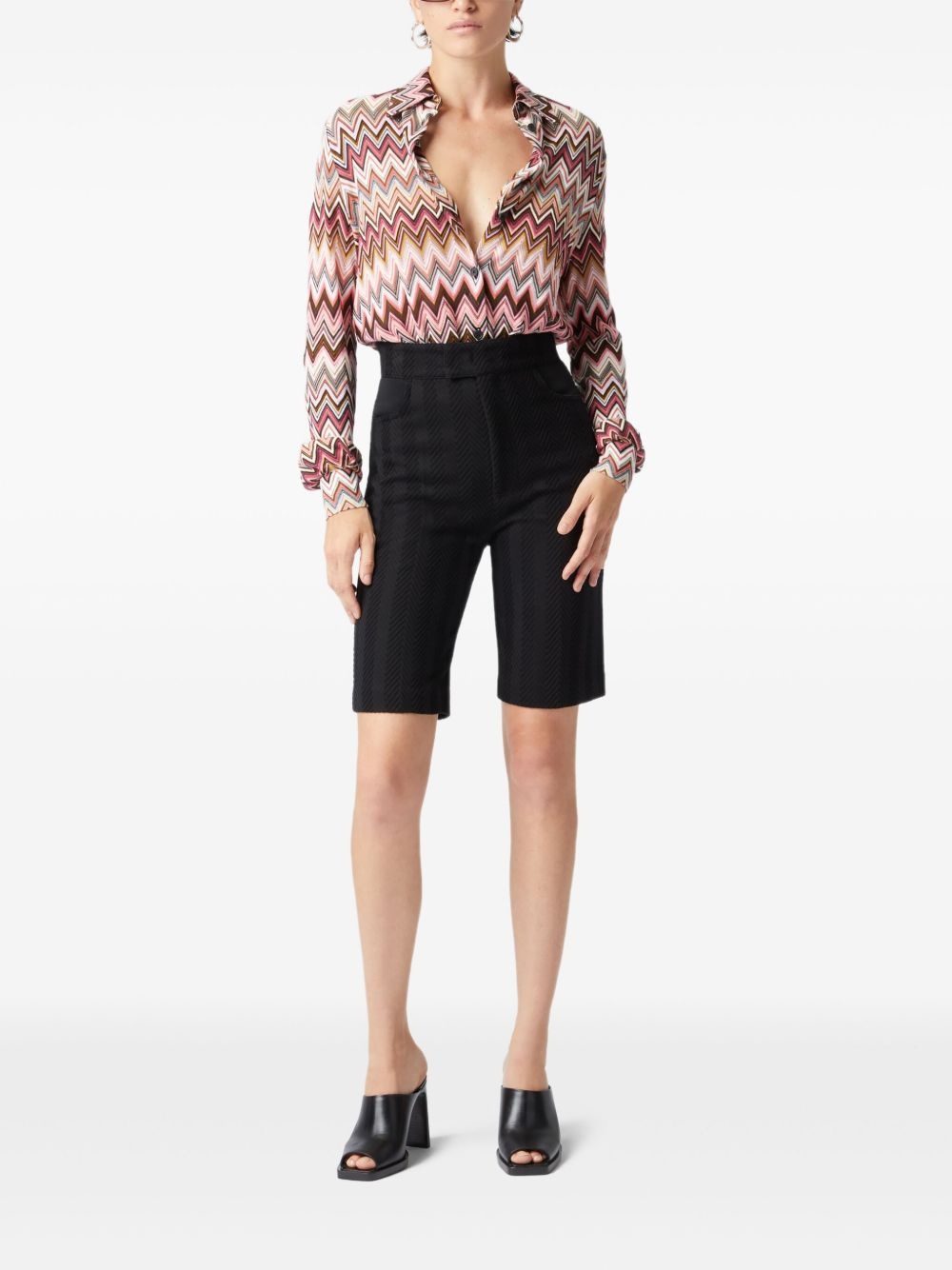 zigzag-woven shirt - 2