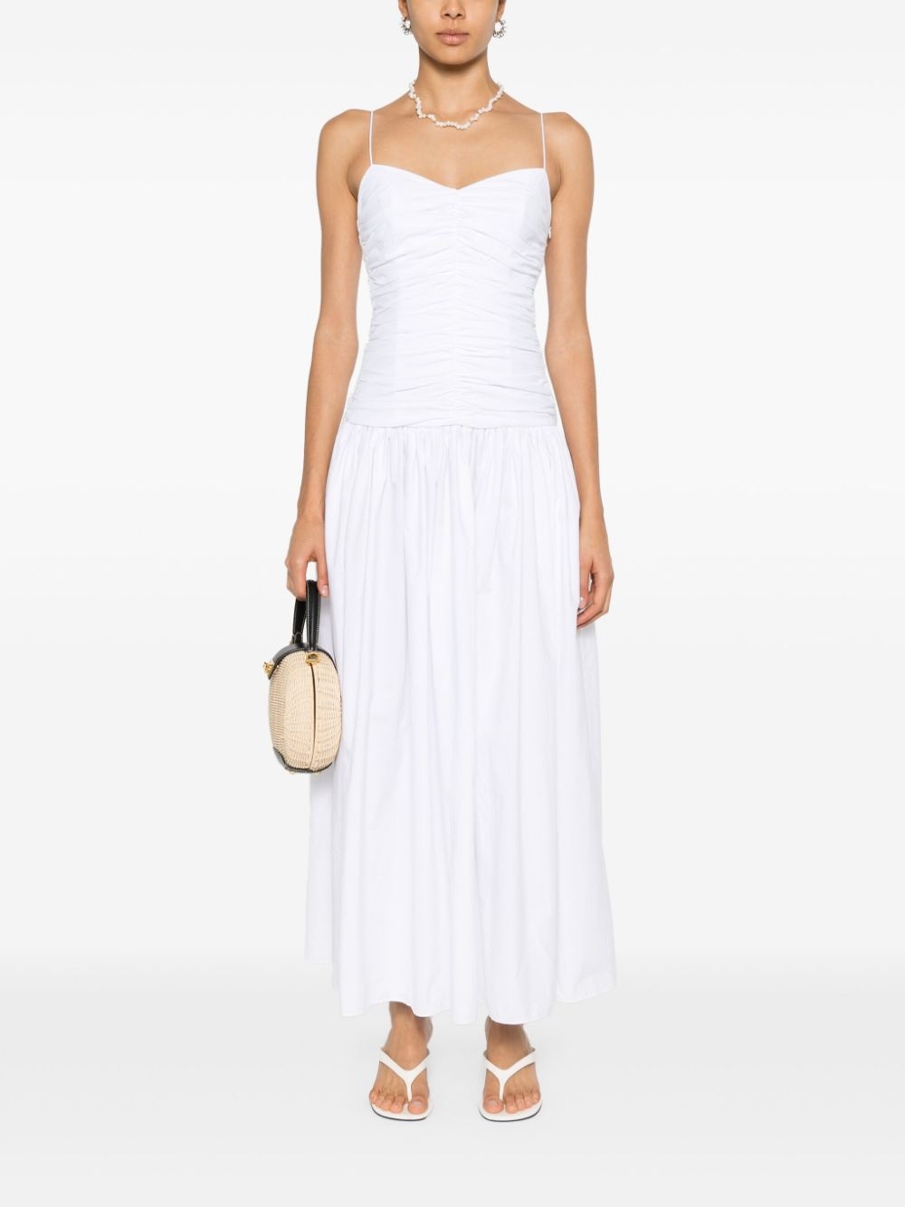 gathered drop-waist dress - 2