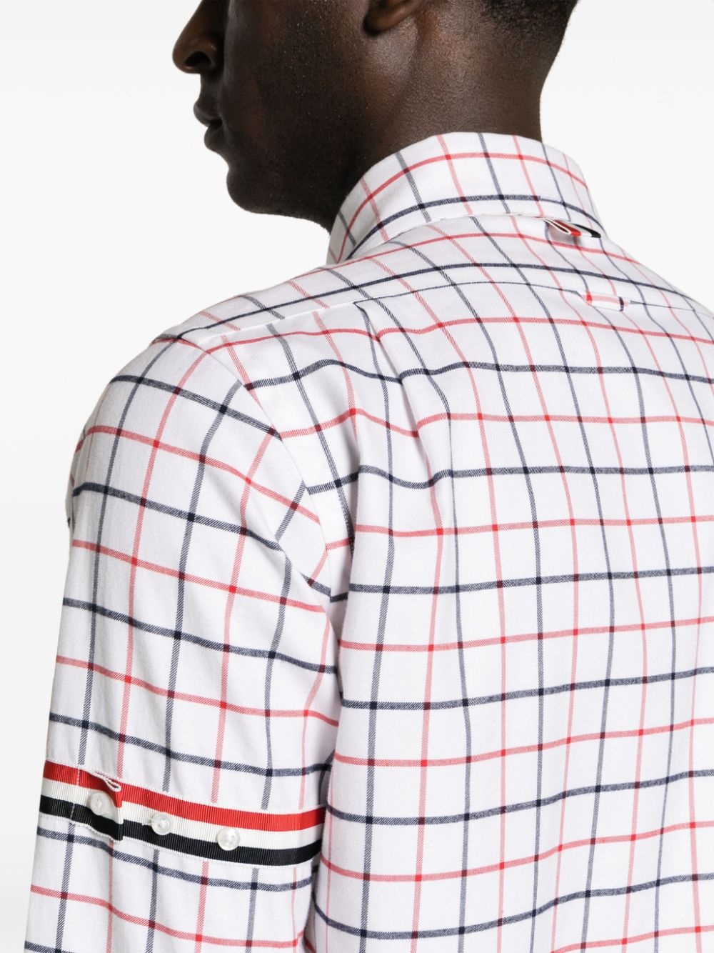 tattersall-checked cotton shirt - 5