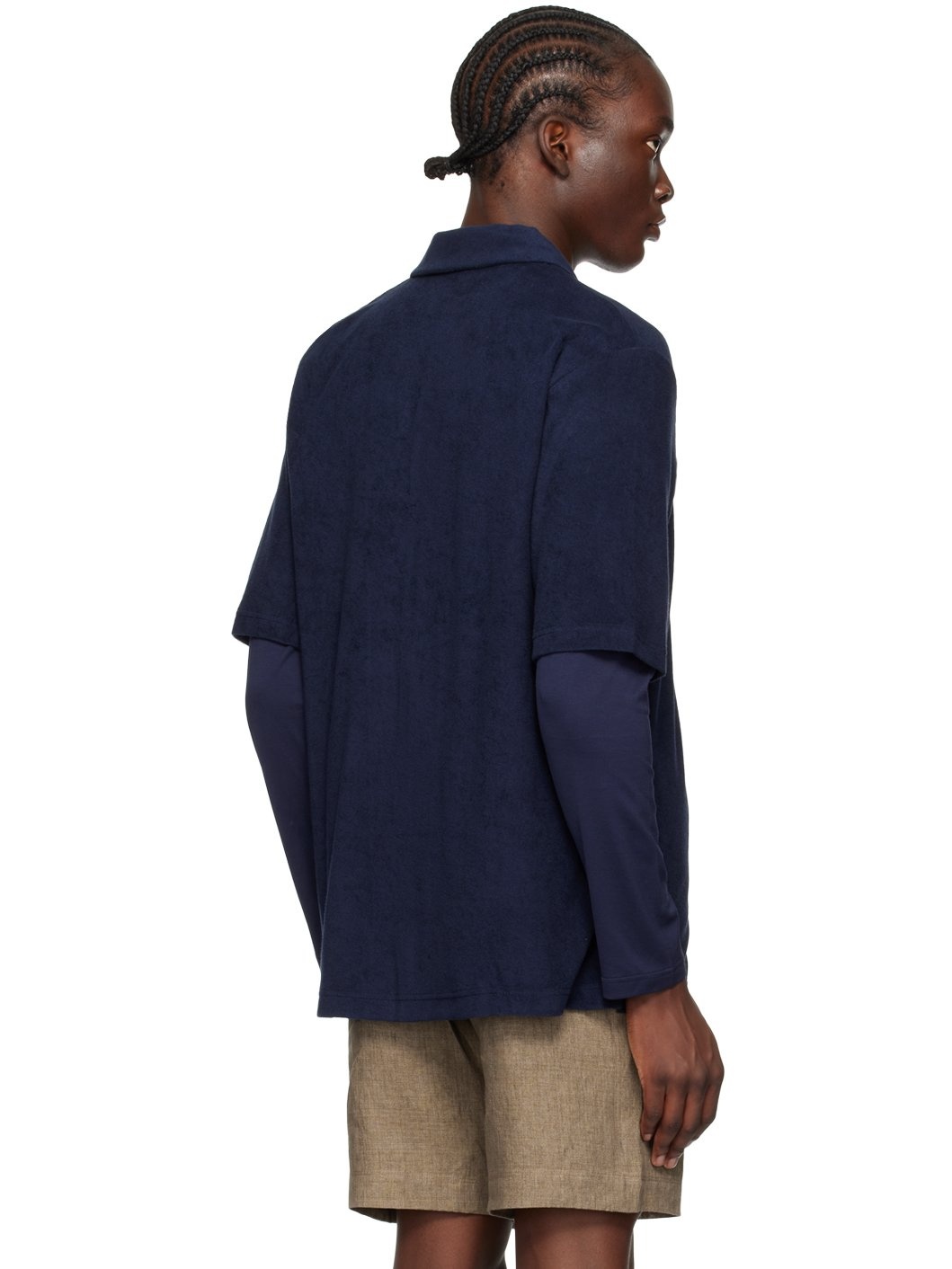 Navy Towelling Shirt - 3