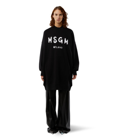 MSGM Cotton dress with brushed logo outlook