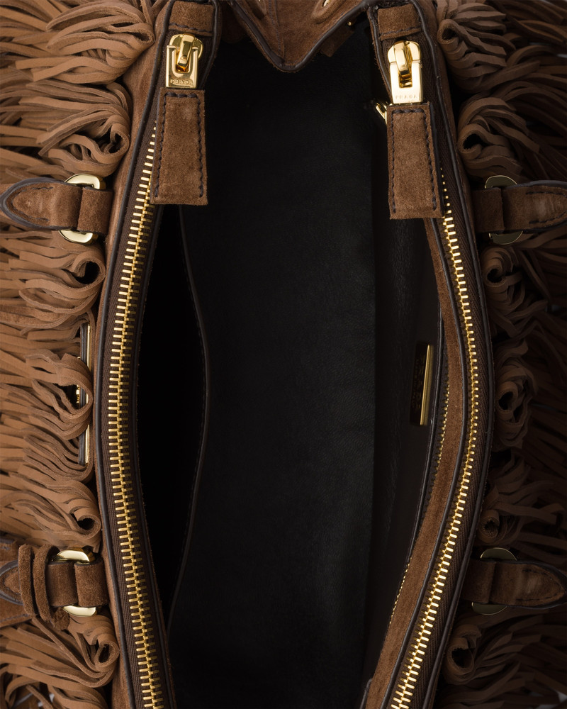 Prada Galleria medium suede bag with fringe 5