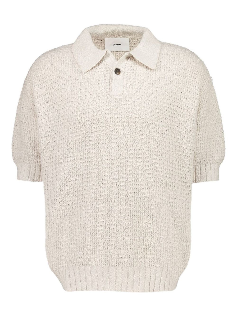 textured knit polo shirt - 1