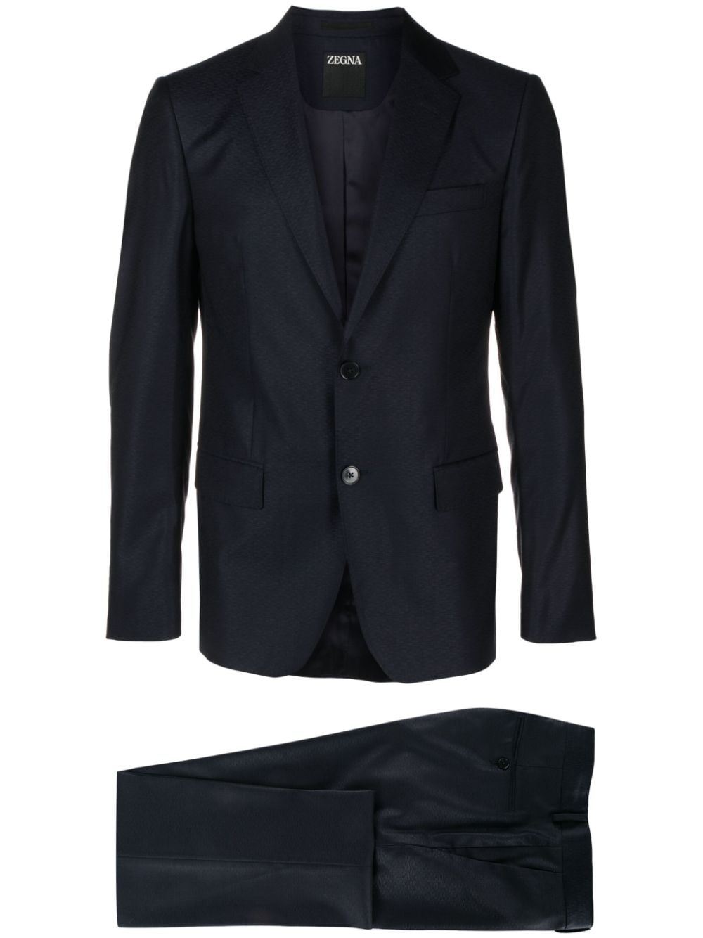 single-breast wool blend suit - 1