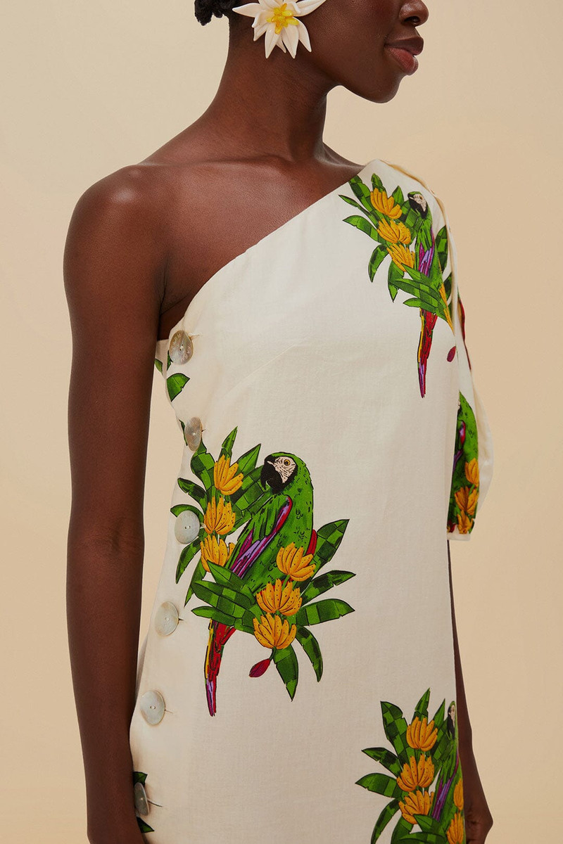 Off-White Maracana Bird Lenzing™ Ecovero™ Euroflax™ Mini Dress 3