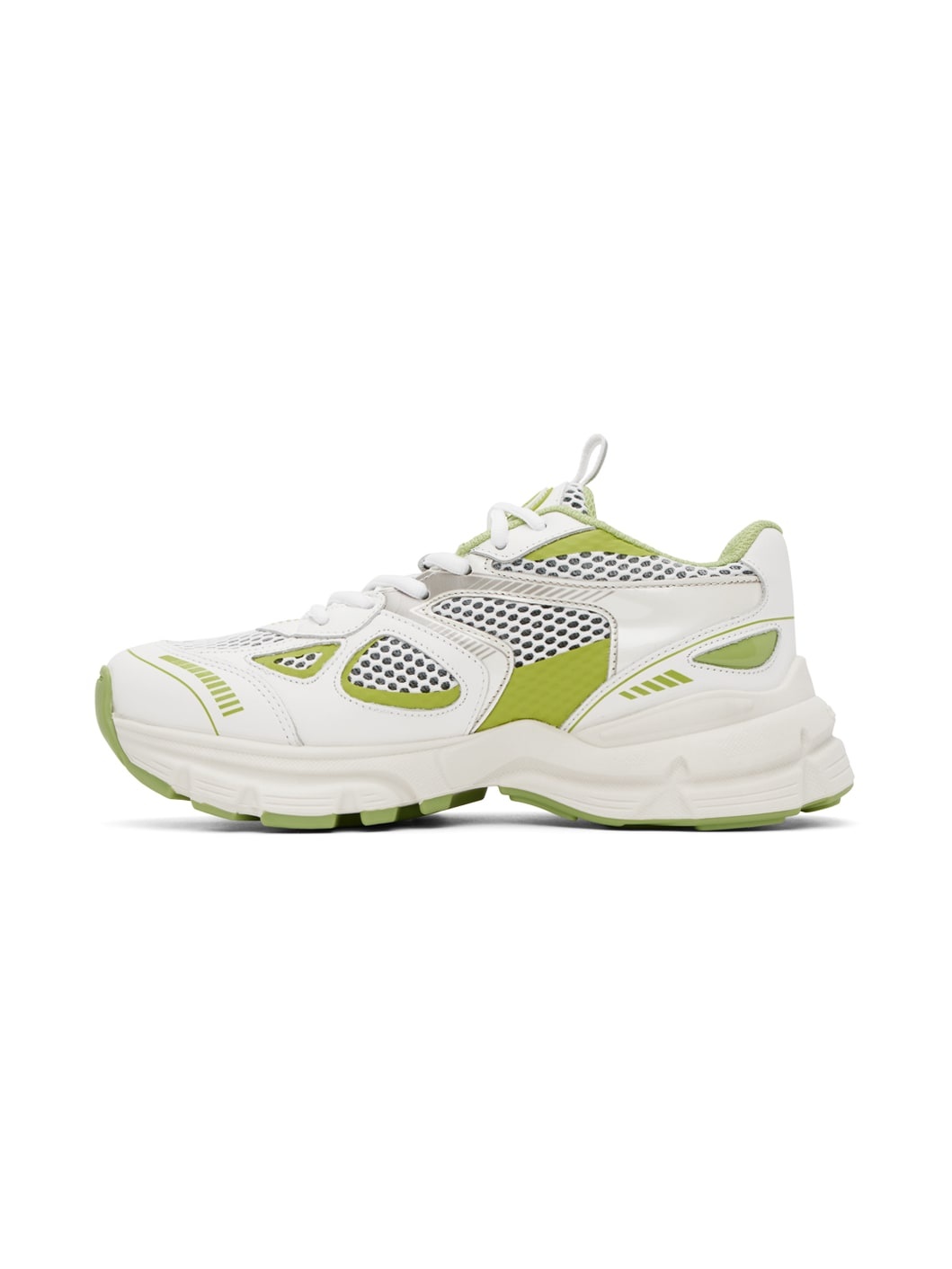 White & Green Marathon Sneakers - 3
