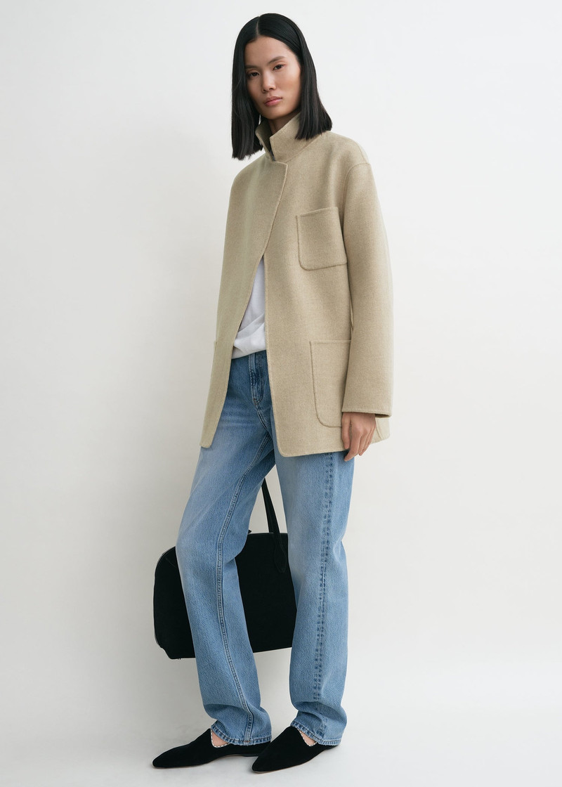 Patch pocket doublé jacket fawn melange 3