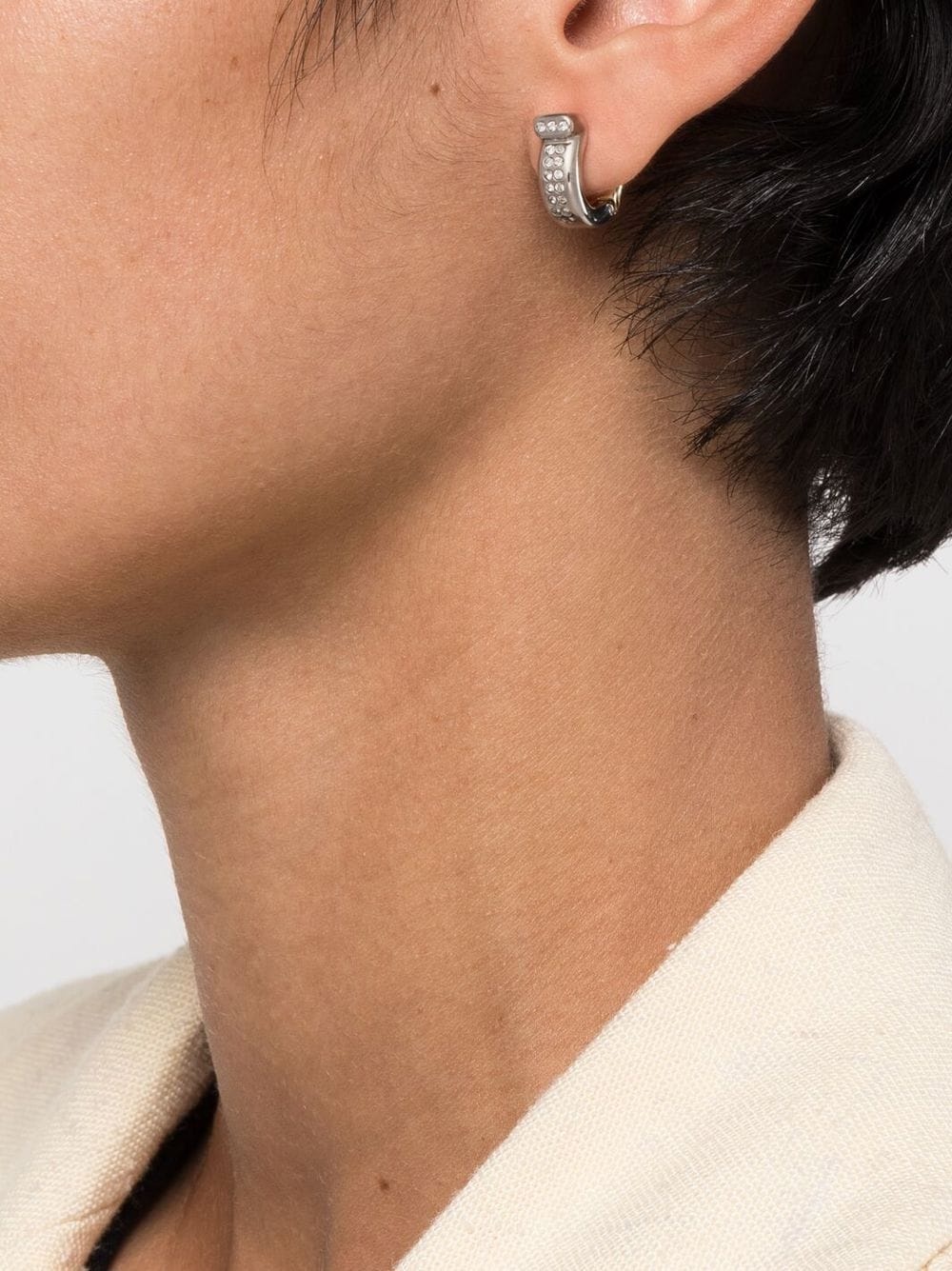 Gancini crystal-embellished hoop earrings - 2