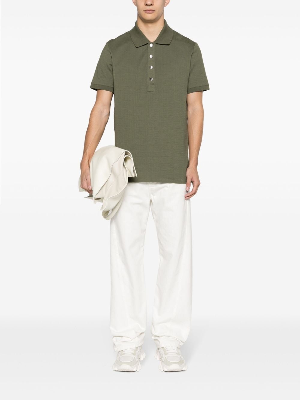 jacquard cotton polo shirt - 2