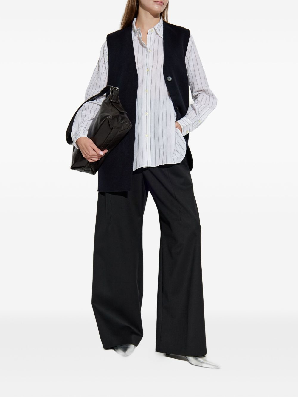 v-neck wool vest - 2