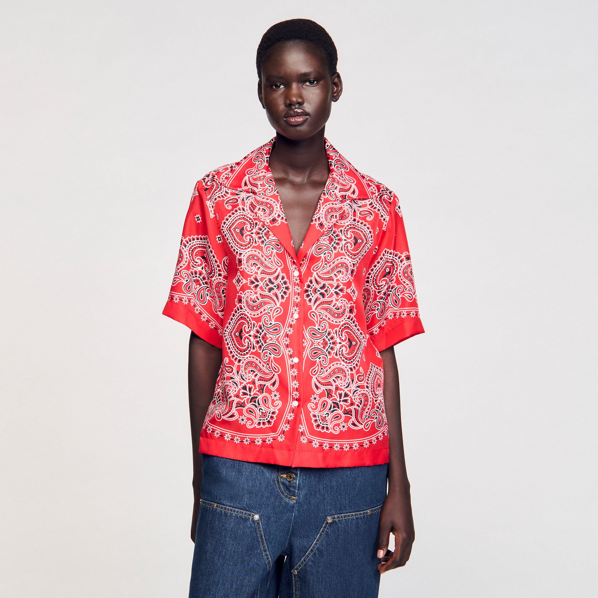 BANDANA PRINT SILK SHIRT - 4