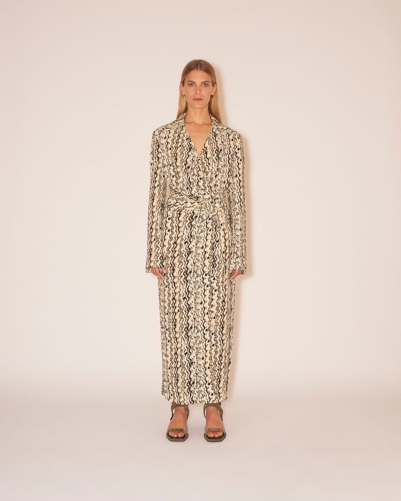 Nanushka SALUS - Belted wrap dress - Optic wave outlook