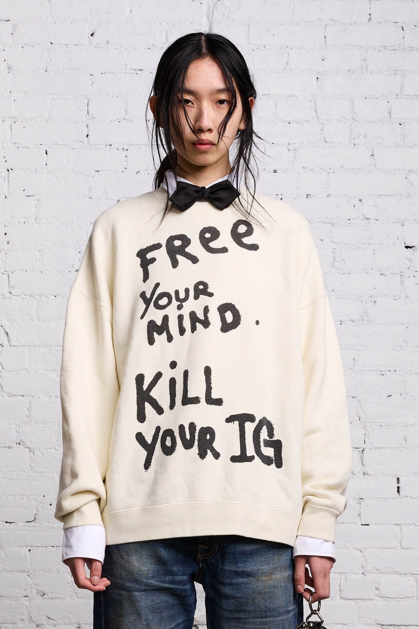 OVERSIZED KILL YOUR IG CREWNECK - ECRU - 1