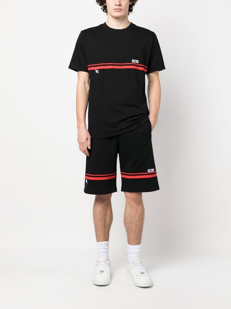 GCDS logo-print track shorts outlook