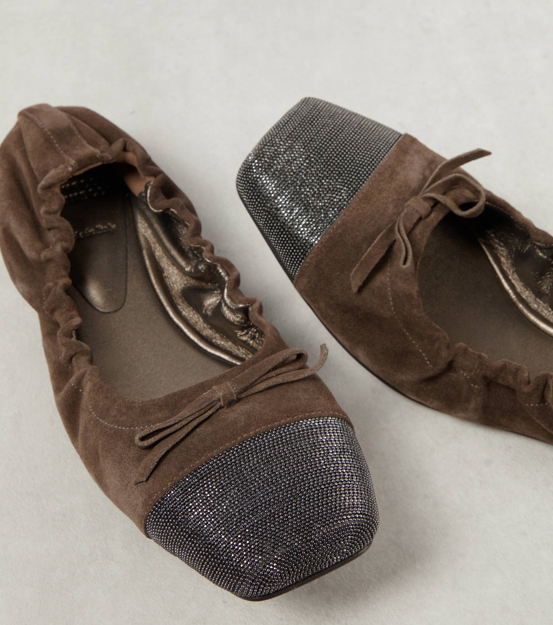 Embellished suede ballet flats - 6
