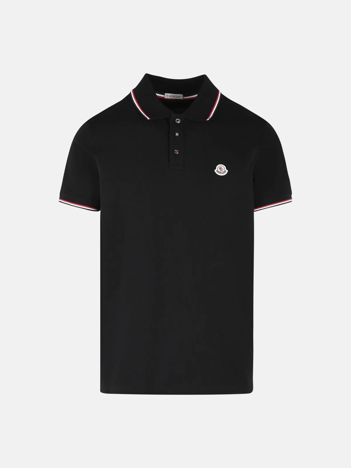 BLACK COTTON POLO SHIRT - 1