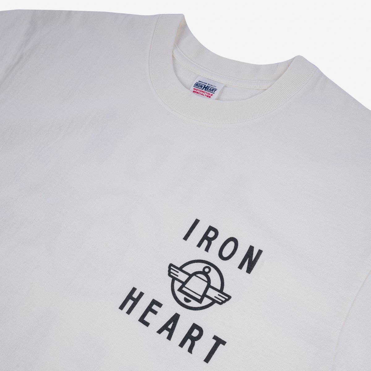 IHT-2406-WHT 7.5oz Printed Loopwheel Crew Neck T-Shirt - White - 6