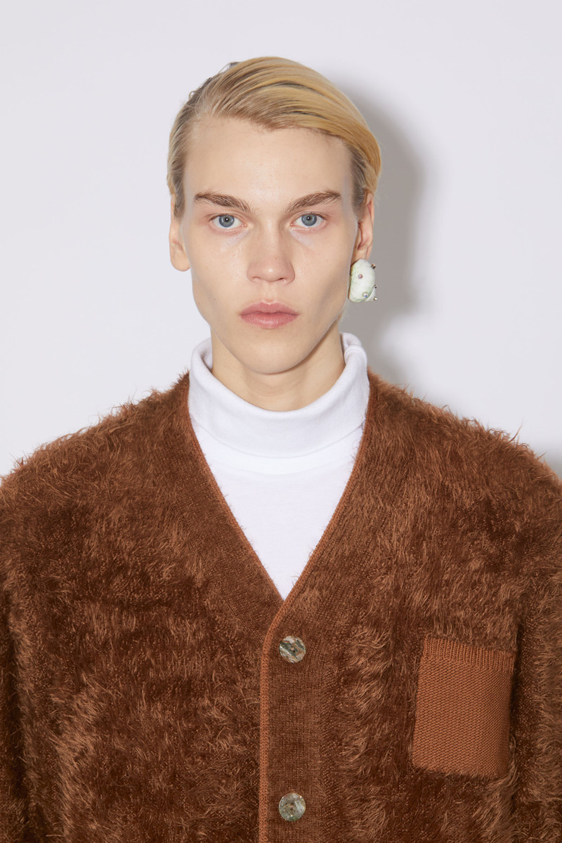 Knitted cardigan - Tobacco brown 5