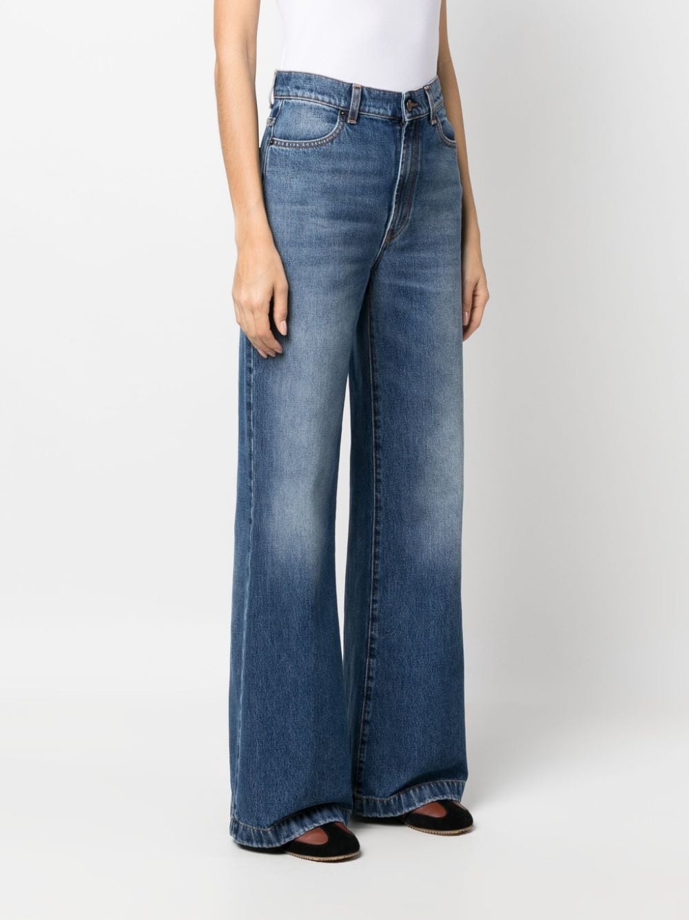 high-waisted flared jeans - 3