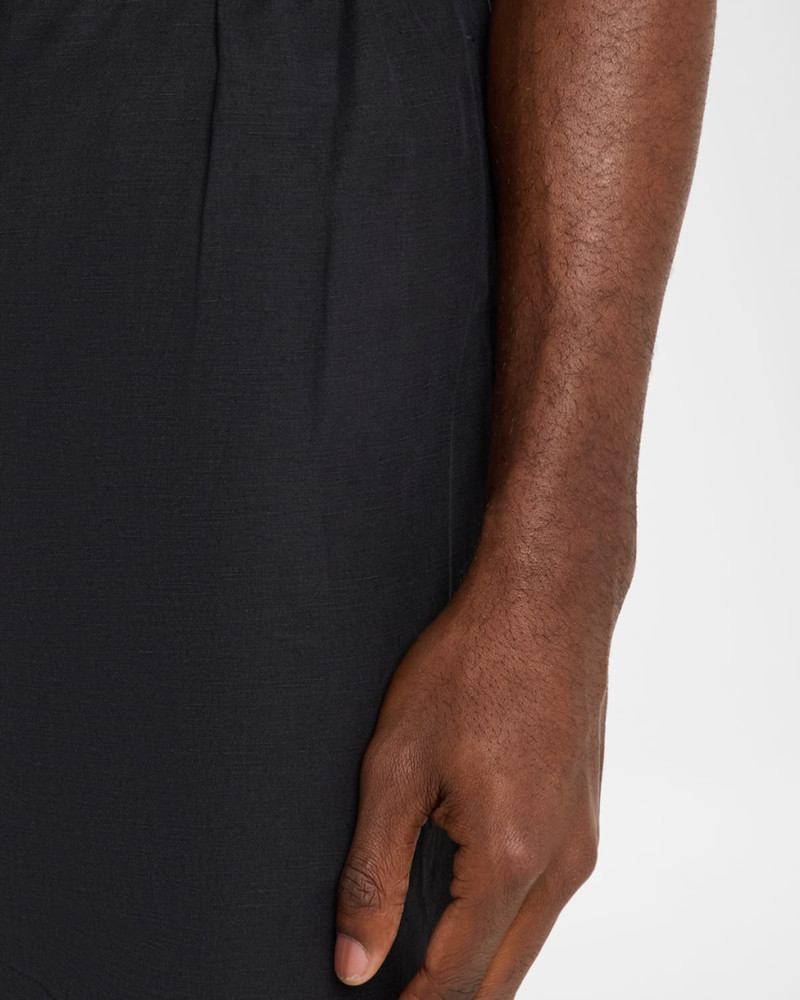 Men's Silk and Linen Double-Pleated Drawstring Shorts 5