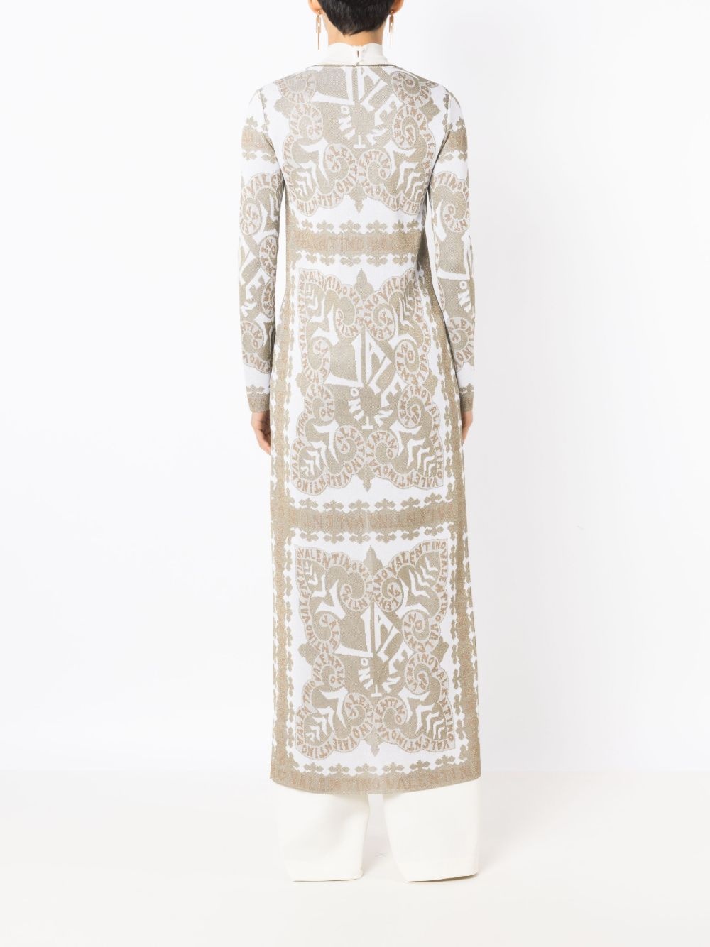 geometric-print metallic-finish cape - 4