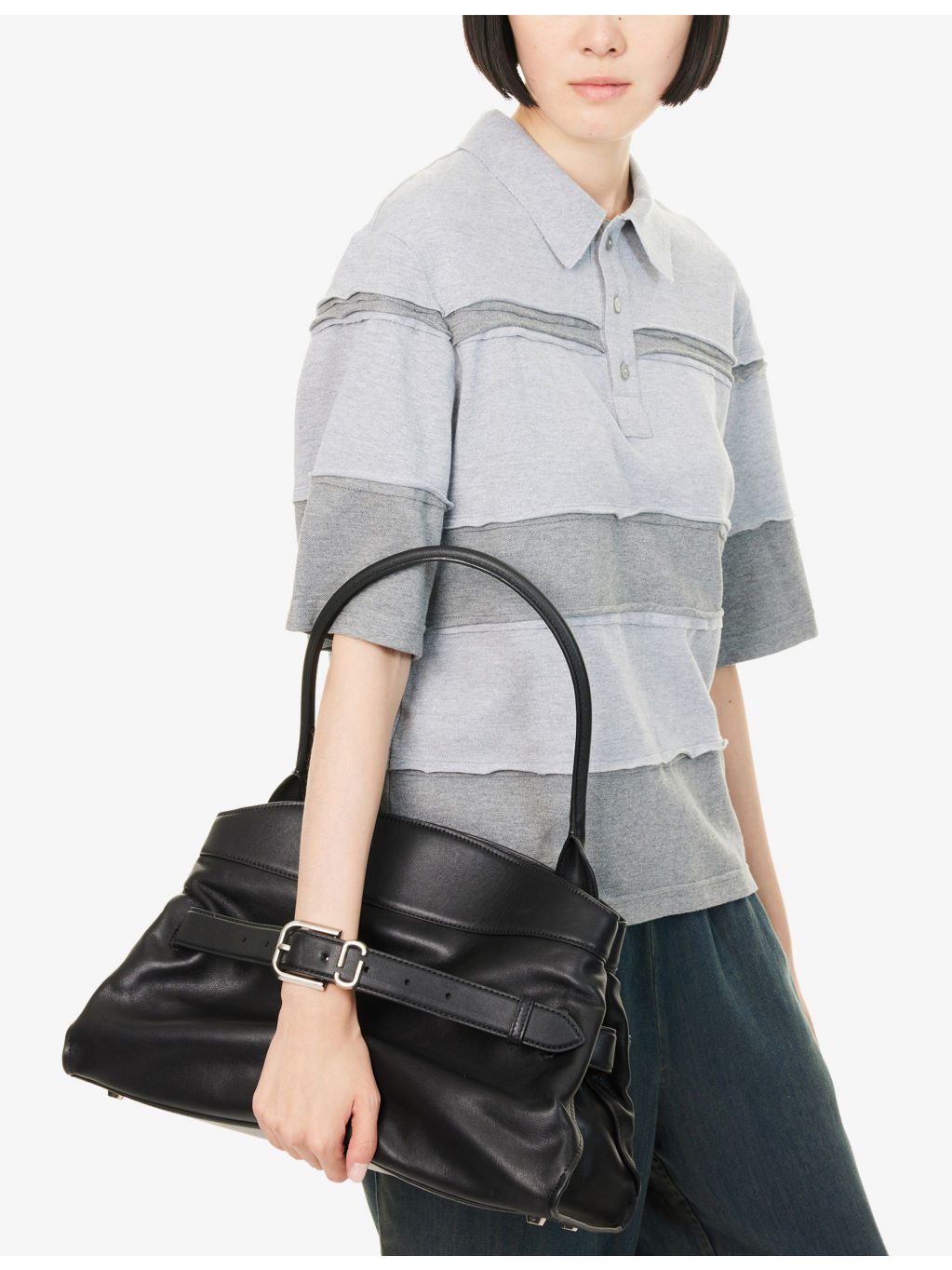 Debossed-Logo Dakota Leather Satchel Bag - 3