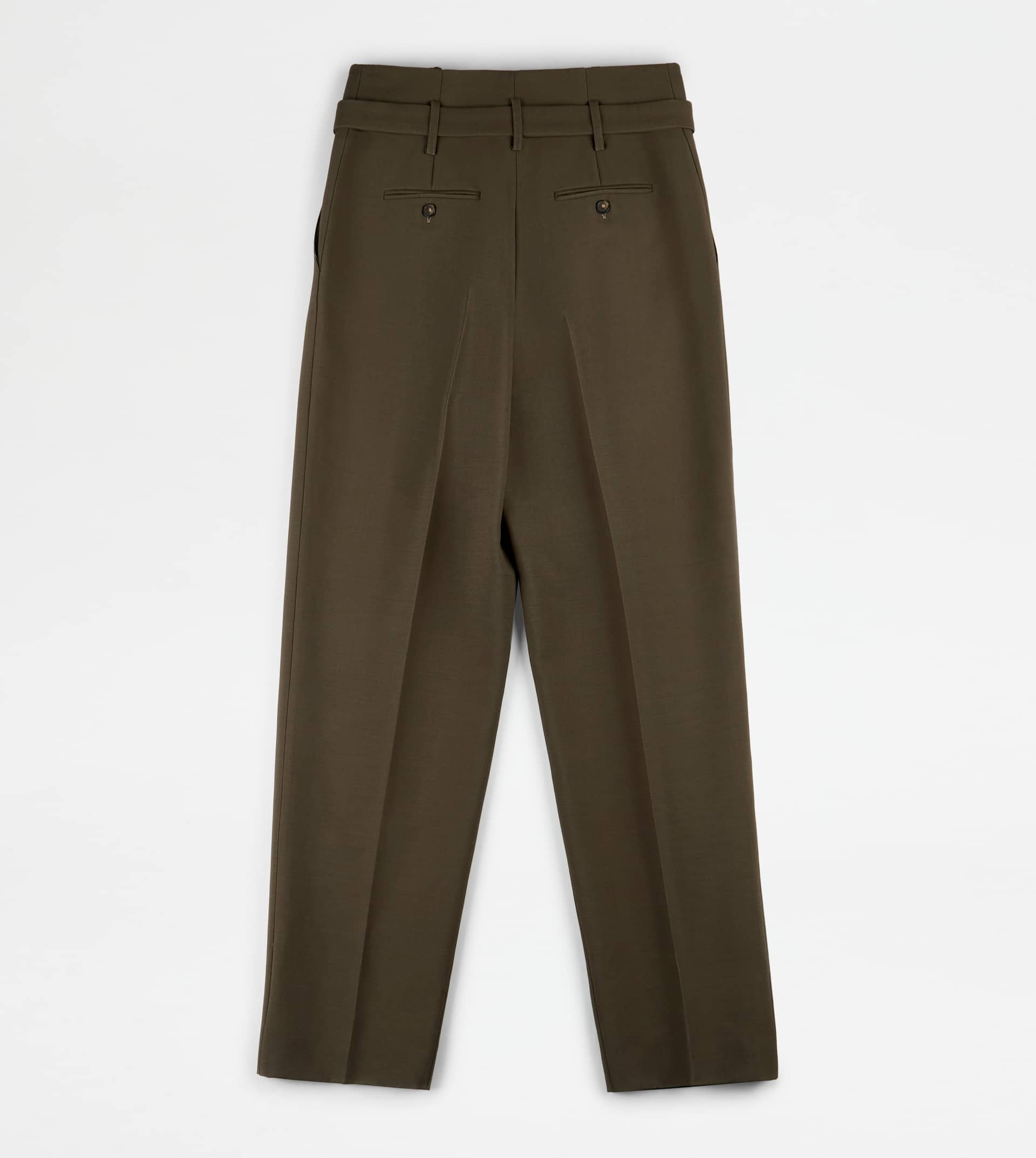 PANTS IN WOOL WITH DARTS - GREEN - 8