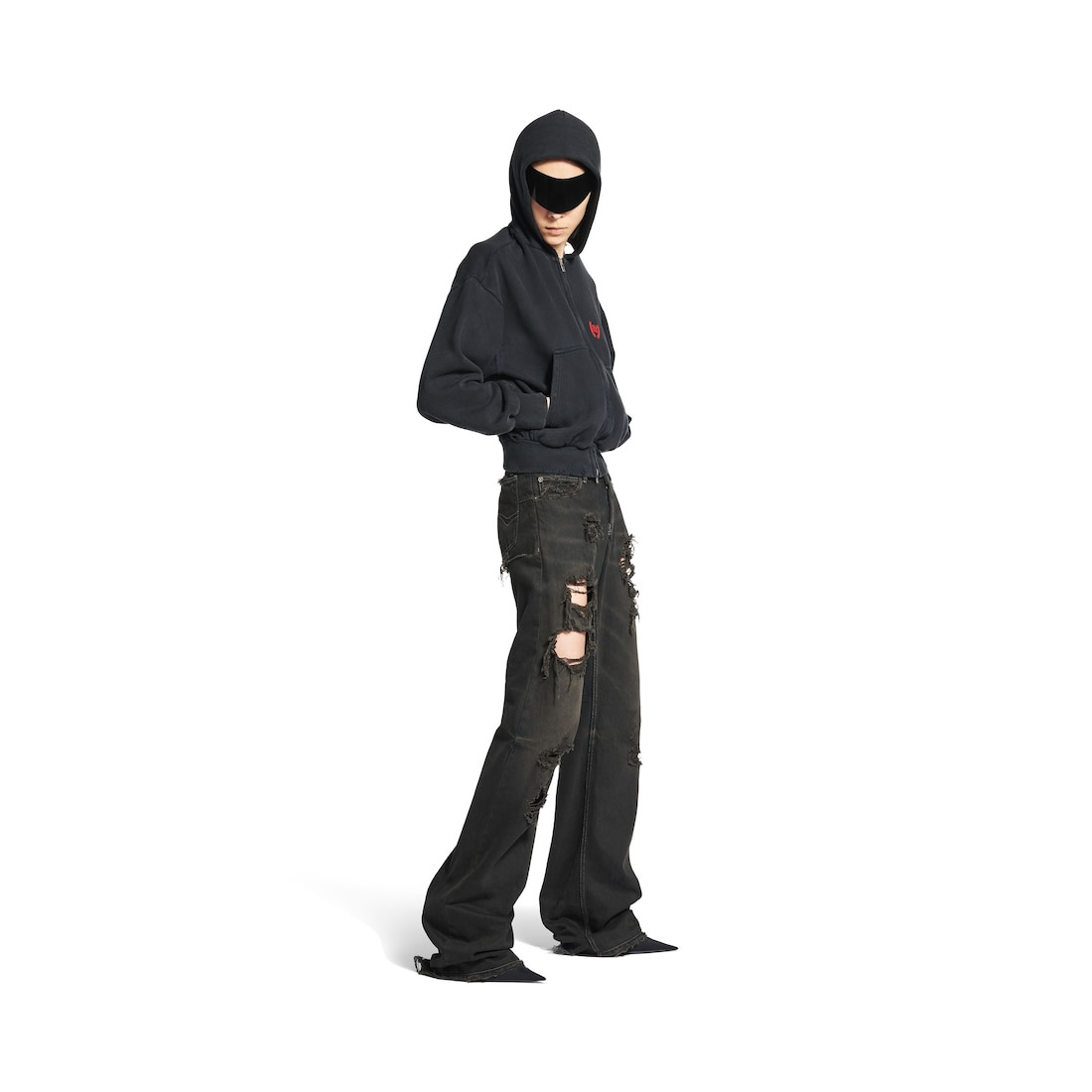 Fitted Low-waist Pants in Anthracite - 3