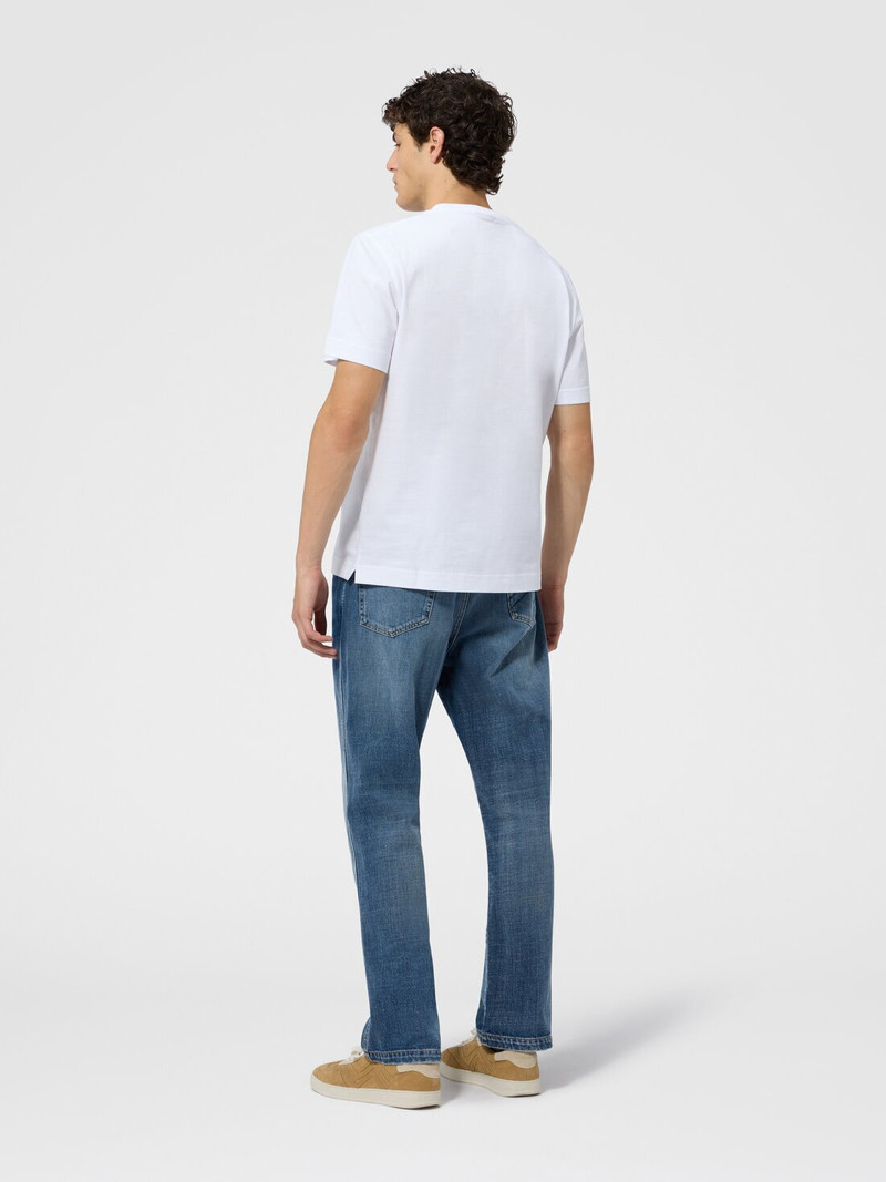 Crew-neck cotton t-shirt with snake pattern detailing 3