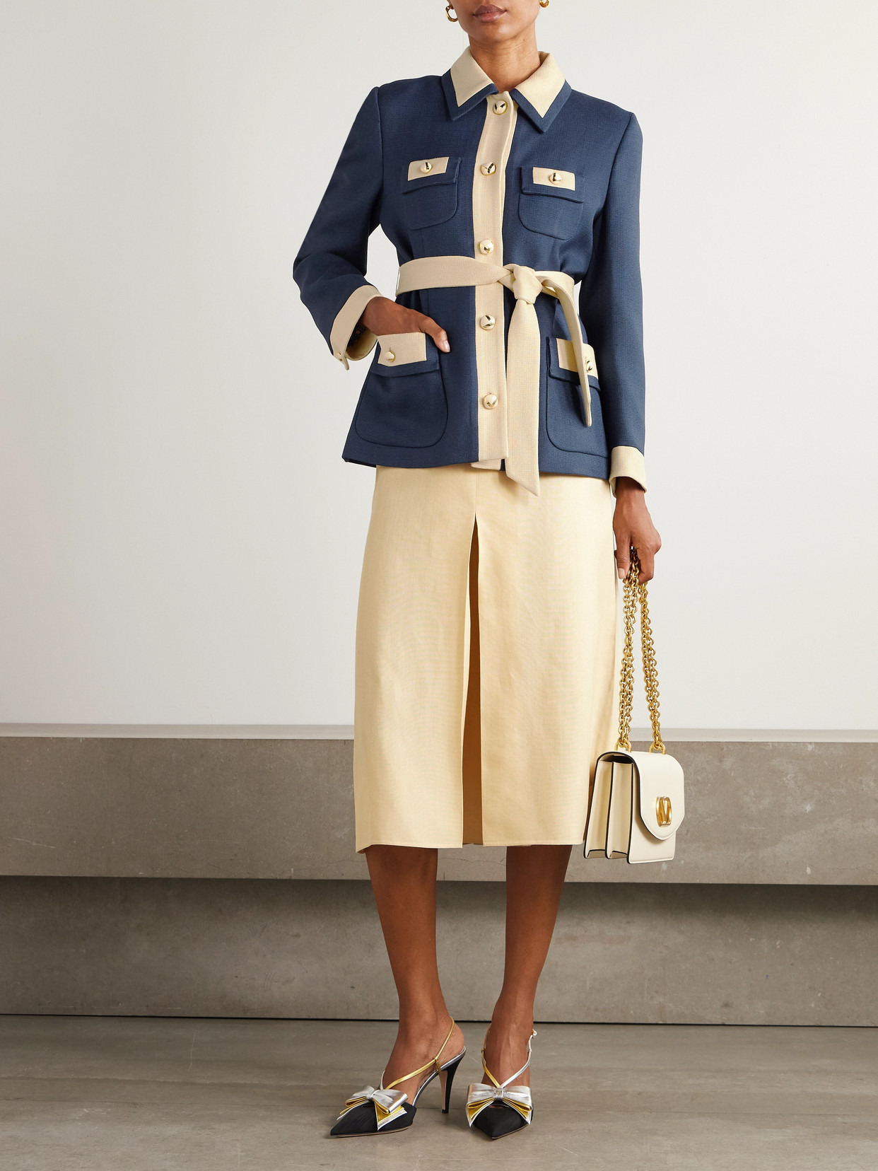 Layered Canvas Wide-leg Pants - 2