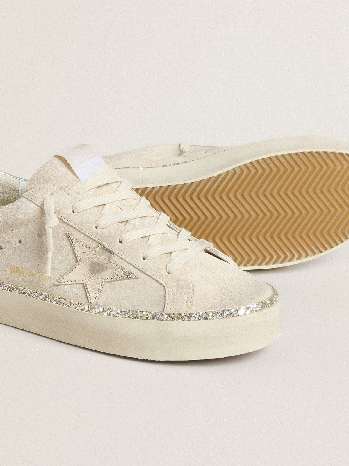 Hi Star in suede with silver metallic leather star and heel tab - 3